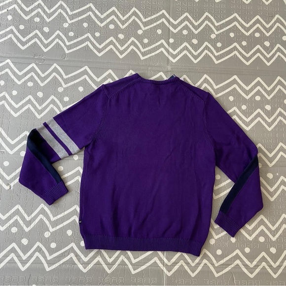 Vintage retro nautica knitted Y2K 80s funky purple USA sweater - Picture 7 of 9